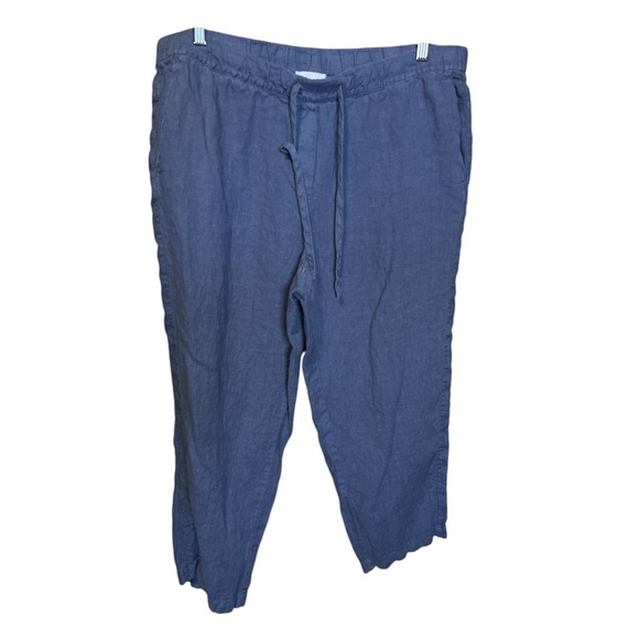 J JILL PURE JILL Garment Dyed Linen Crop Pant Travel Casual Commute Beach Comfy - Picture 3 of 12